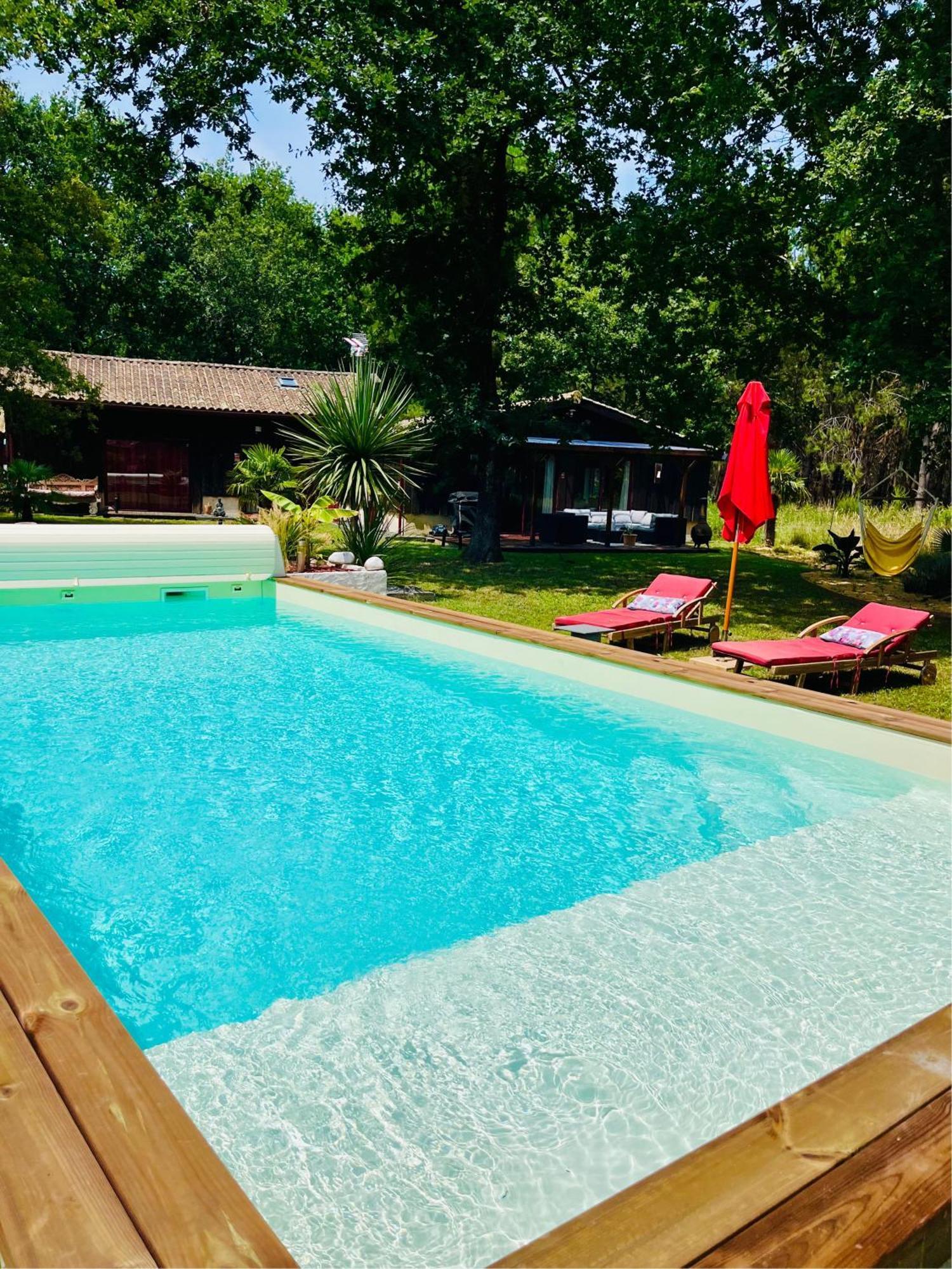 Hacienda De La Canopee Avec Piscine Chauffee Au Sel Hourtin Exteriér fotografie